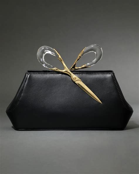 The scissor clutch in black leather alexis bittar – Artofit