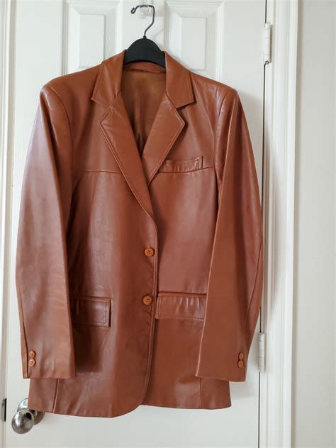 mens leather sport coat 40 r - Gem