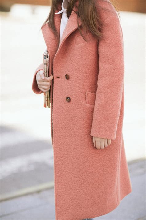 Pink Wool Coat With Patches at Felipe Heidt blog