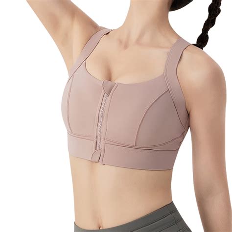 Joau Front Closure Sports Bra for Women Wireless Padded Medium Support ...