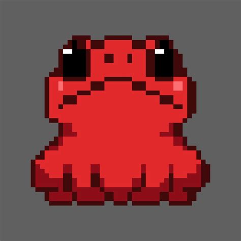 Vector cute red frog with teary eyes pixel art, perfect for stickers ...