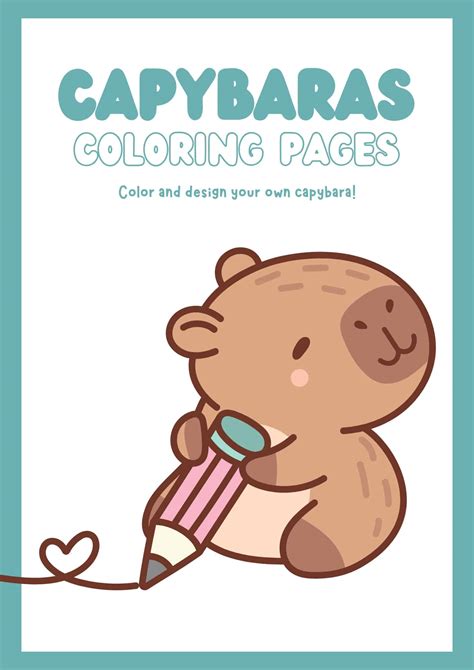 Cute Capybara Coloring Page