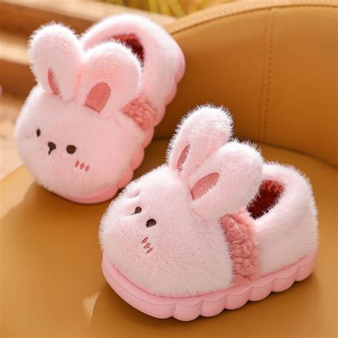 Avrntaa Girls Toddler Slippers - Cute with Bunny Design Plush Indoor ...