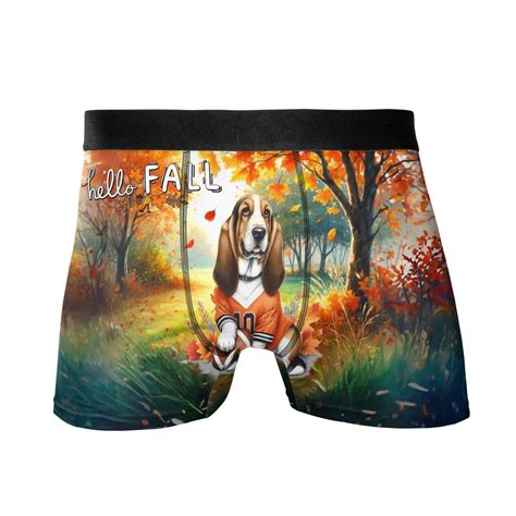 Hello Fall Basset Hound Football Welcome Autumn with Leaves Pumpkins ...
