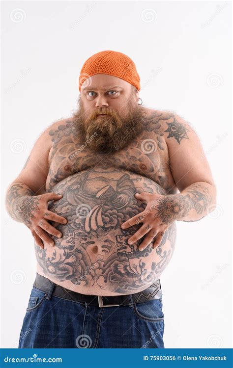 Starved Male Fatty with Big Abdomen Stock Photo - Image of dance, bare ...