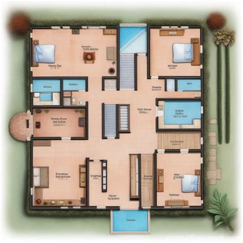 Atrium Roman Villa Layout