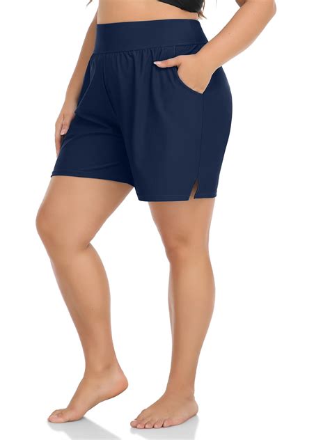 Sociala Women's Plus Size Swim Shorts High Waisted Bathing Suits ...