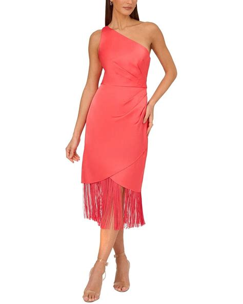 ADRIANNA EVE womens Satin Midi Dress, 2, Coral - Walmart.com