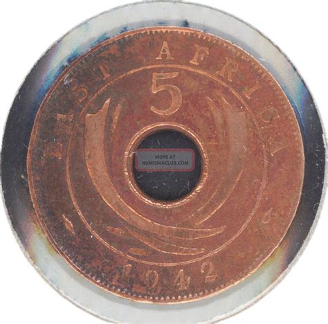 East Africa Rare Coin : 5 (five) Cents 1942