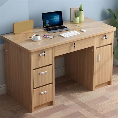 29" H Rectangular Writing Desk with Locking Drawers Office Desk - Off ...