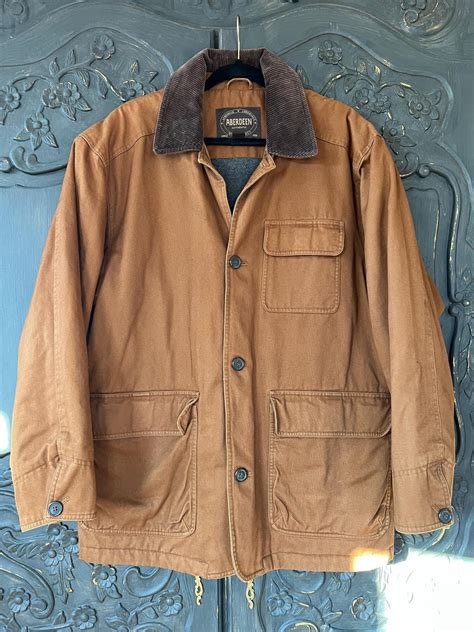 Vintage Aberdeen Men's Barn Coat | Khaki/brown Canvas and Fleece | Size ...