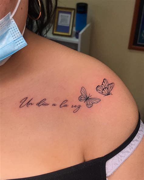 Virgin"Un Dia a La vez" Or "One Day At A Time" Lettering Tattoo in ...