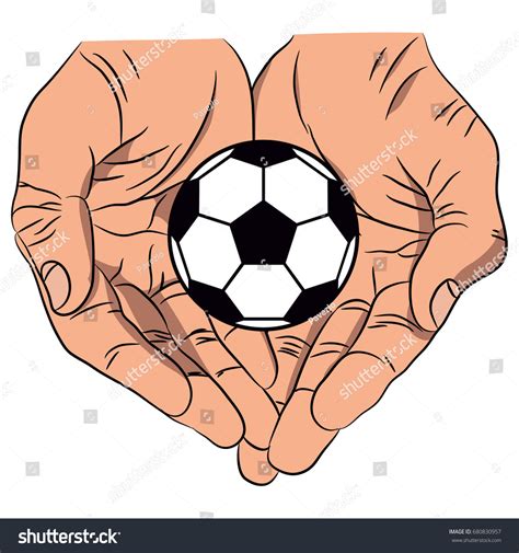 Two Hands Holding Ball Stock Vector (Royalty Free) 680830957