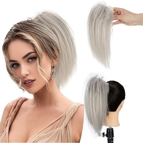 Amazon.com : Netoe Ponytail Extension 10" Short Claw Clip in Pony Tails ...