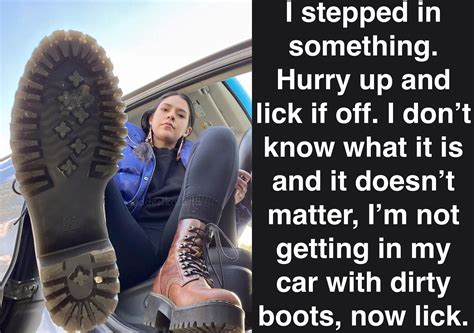 [caption][femdom][humiliation][shoe worship][oc] | Scrolller