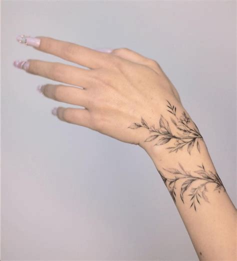 Vine With Flowers Tattoo Design - Watercolor Tattoo Design
