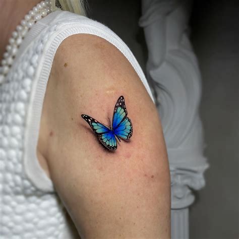 Pink And Blue Butterfly Tattoo at Judy Roybal blog