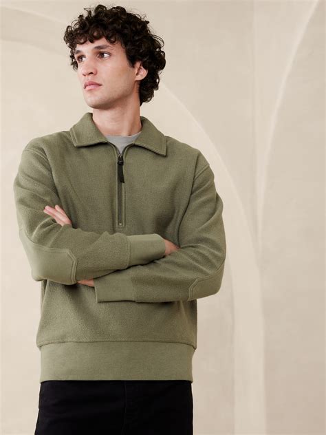 Tana Terry Half-Zip Sweatshirt | Banana Republic