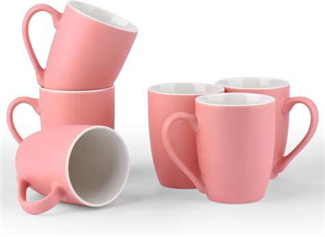 Amazon.com: QVTXKEY Coffee Mugs Set of 6, Ceramic Coffee Cups Set, 12 ...