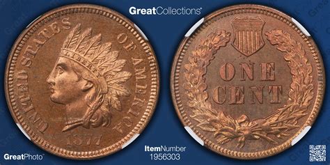 1877 Indian Cent NGC Proof-64 RB (Item 1956303) | GreatCollections Coin ...