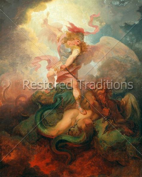 Archangel Michael Defeating Satan Painting at PaintingValley.com ...