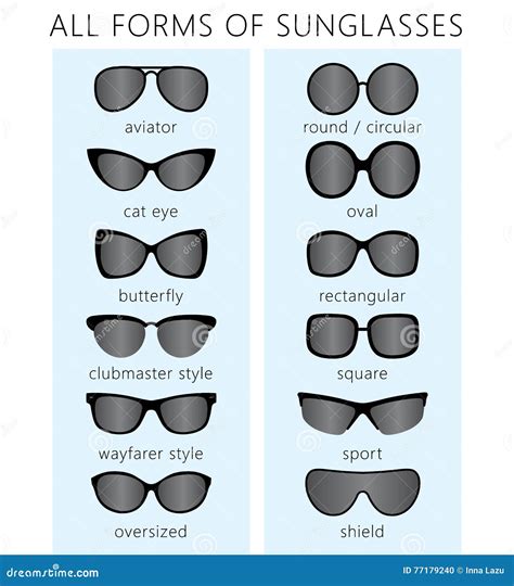 All forms of sunglasses stock vector. Illustration of collection - 77179240