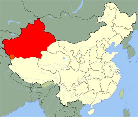 China Xinjiang Location Map - MapSof.net