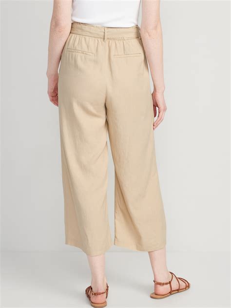 Linen Cropped Wide Leg Pants | donyaye-trade.com