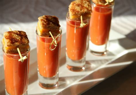 Tomato Soup Shooters with Mini-Grilled Cheese Croutons - JSOnline Mini Grilled Cheeses, Grilled ...