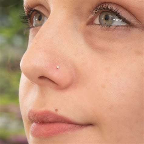 Stud Nose Ring 14K Real Gold, Tiny Nose Stud, Indian Nose Stud, Boho ...