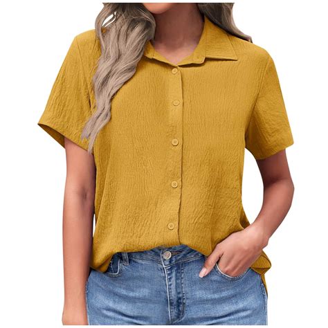 Plebaso Linen Shirts for Women Casual Button down Dress Shirts Women's ...