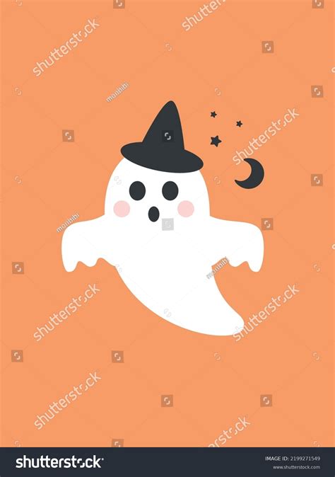 Cute Halloween Ghost Vector Illustration Stock Vector (Royalty Free ...