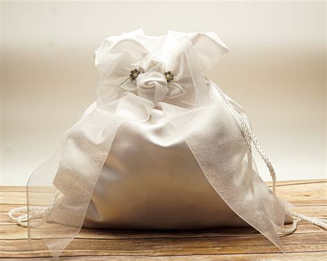 White Satin Brides Money Bag, Satin Wedding Money Dance Bag, Bride ...