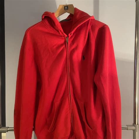 Ralph Lauren Men's Red Hoodie | Depop
