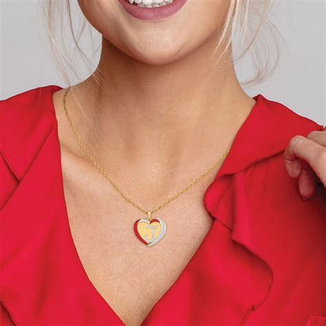 Personalized Diamond Initial Heart Pendant
