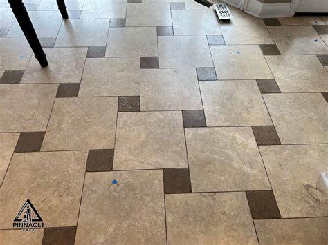 A case study of 4+ steps refinishing of travertine tile floor, repair ...