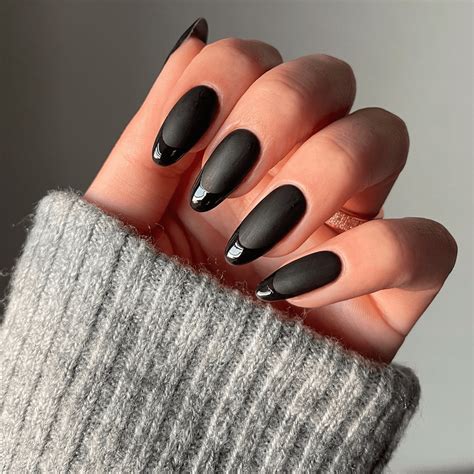 Black And Silver Tip Nail Designs
