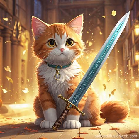 Harry Potter Cat with Light Sword | Stable Diffusion Online