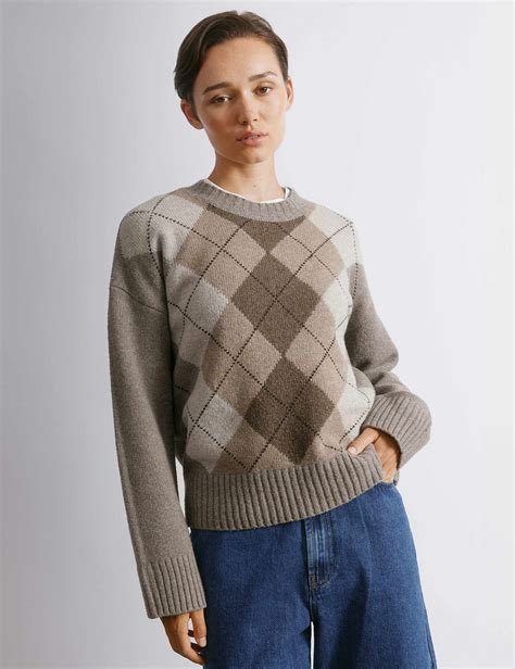 Argyle Crew Neck Jumper with Wool | Albaray | M&S