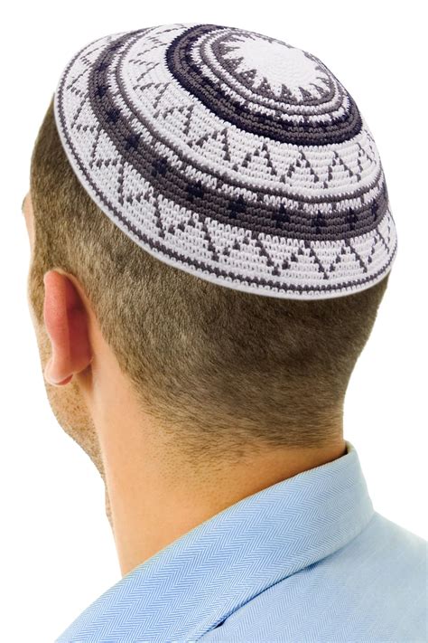 Amazon.com: HolYudaica Hand Made 100% Cotton DMC Hand Knitted Kippah ...