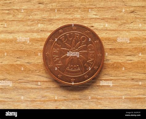 2 cents coin showing Edelweiss flower, currency of Austria, EU Stock Photo - Alamy