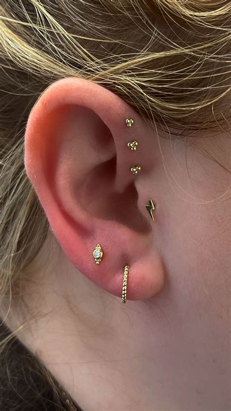 Triple Outer Helix Piercing