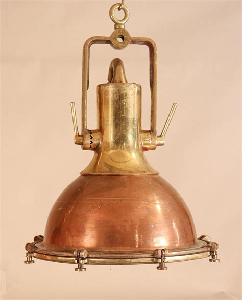 Set of Large Copper and Brass Nautical Pendant Lights at 1stDibs ...