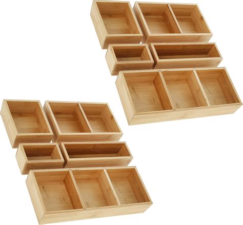Amazon.com: Creekview Home Emporium Bamboo Drawer Organizer Set - 10pc ...