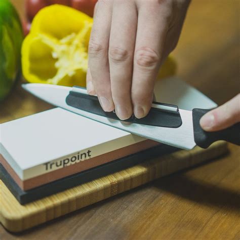 Trupoint Chefs Knife Sharpening Stone and Angle Guide System for The ...