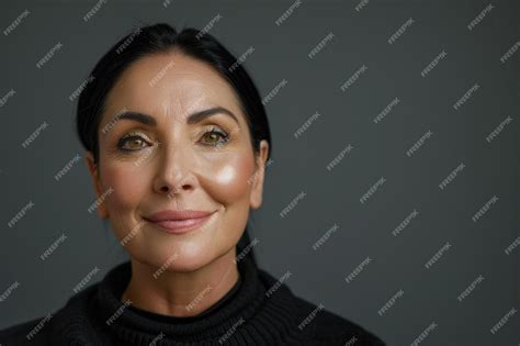 Premium Photo | Mature woman face with stylish makeup smiling during ...