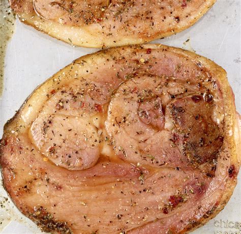 Grilled Ham Steaks {with Brown Sugar Glaze} - Out Grilling