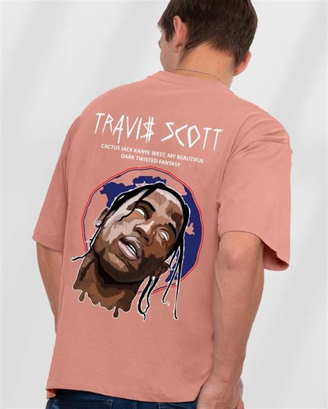 Buy Men's Pink Travis Scott Graphic Printed Oversized T-shirt Online at ...
