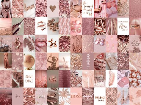 100 Rose Gold Collage Pink Aesthetic Collage Dusty Rose - Etsy Australia