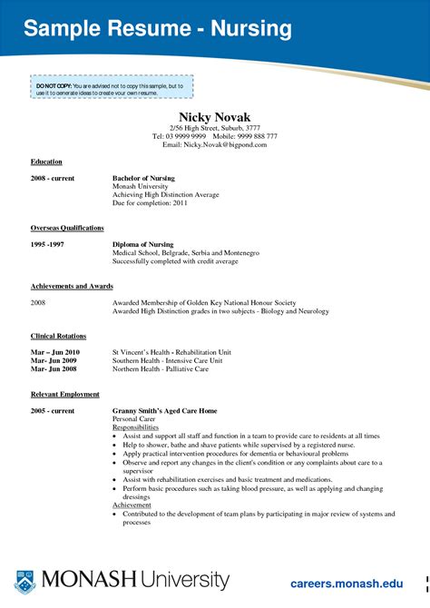Nursing Student Resume Template | williamson-ga.us